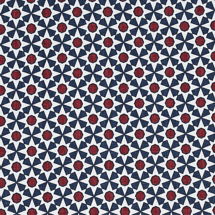 Serendipity Navy & Red 176423 by Schumacher Designer Fabric Clique 2.75" - Swanky Fabrics -