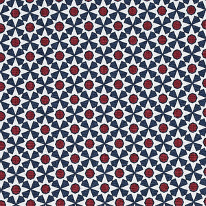Serendipity Navy & Red 176423 by Schumacher Fabric
