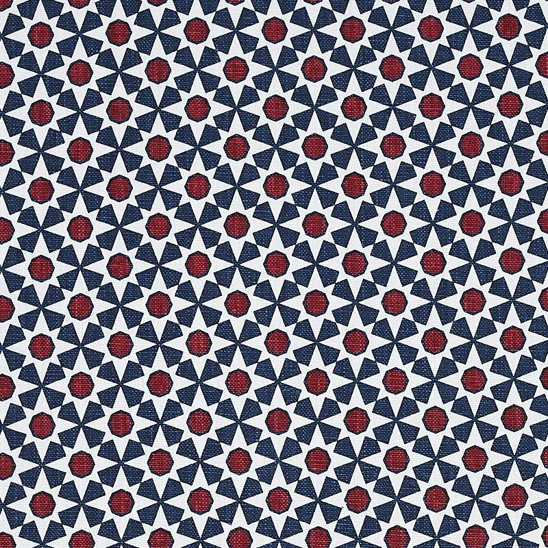 Serendipity Navy & Red 176423 by Schumacher Fabric Clique 2.75" - Fabric Carolina -