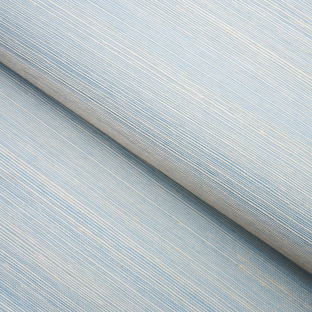 Haiku Sisal Cerulean 5006862 by Schumacher Wallpaper Perfect Basics: Haruki Sisal - Fabric Carolina -