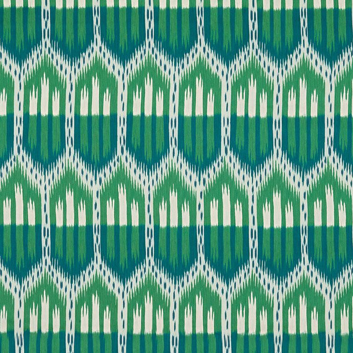 Bukhara Ikat Emerald & Peacock 176083 by Schumacher Fabric Ikat Collection 13.12" - Fabric Carolina -