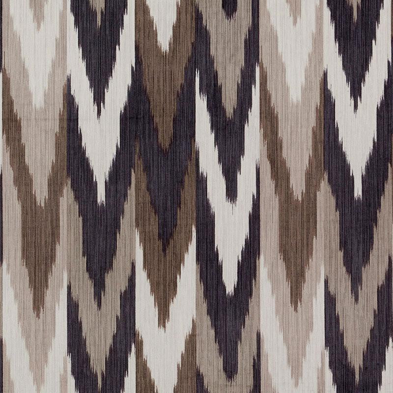 Kashgar Velvet Ikat Carbon & Teak 176101 by Schumacher Designer Fabric Ikat Collection 14.0" - Swanky Fabrics -