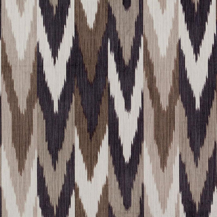 Kashgar Velvet Ikat Carbon & Teak 176101 by Schumacher Designer Fabric Ikat Collection 14.0" - Swanky Fabrics -