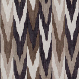 Kashgar Velvet Ikat Carbon & Teak 176101 by Schumacher Fabric