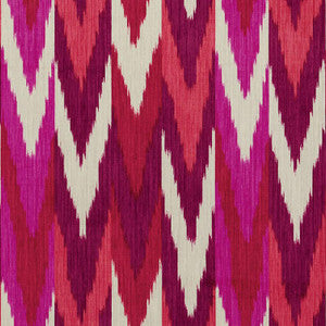 Kashgar Velvet Ikat Ruby & Plum 176102 by Schumacher Fabric