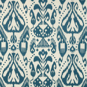 Kiva Embroidered Ikat Lapis 69480 by Schumacher Fabric
