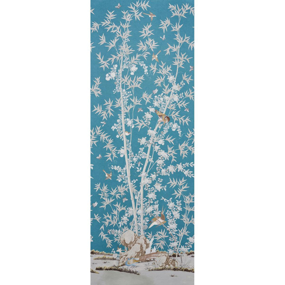 Brighton Pavilion Panel Peacock 5007741 by Schumacher Designer Wallpaper Miles Redd 52.0" - Swanky Fabrics -