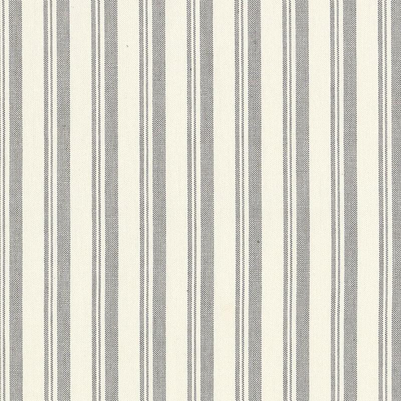 Capri Greige/White 69440 by Schumacher Designer Fabric Miles Redd 1.62" - Swanky Fabrics -