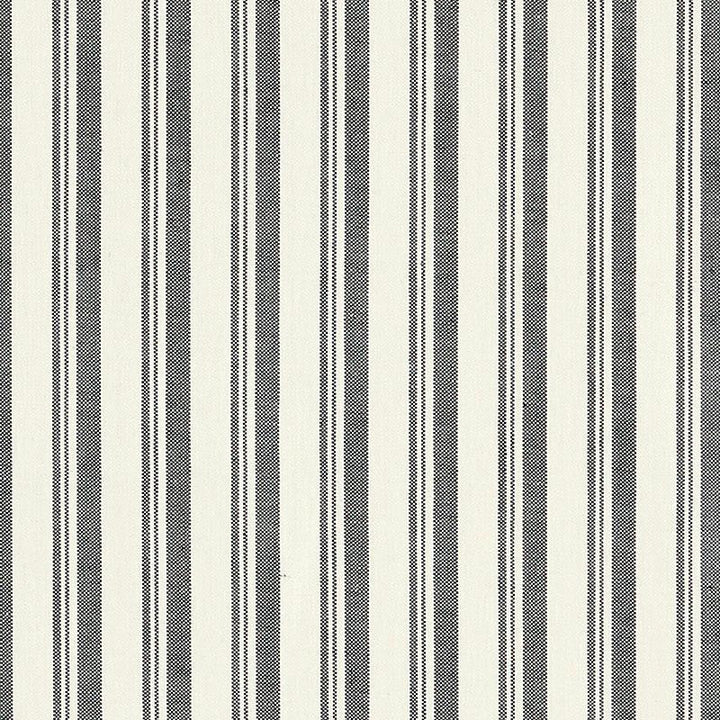 Capri Black/White 69441 by Schumacher Designer Fabric Miles Redd 1.62" - Swanky Fabrics -