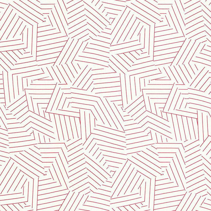 Deconstructed Stripe Red 176051 by Schumacher Fabric Miles Redd 13.5" - Fabric Carolina -