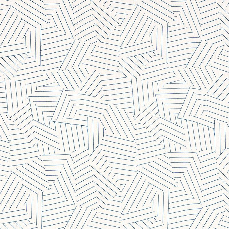 Deconstructed Stripe Cobalt 176052 by Schumacher Fabric Miles Redd 13.5" - Fabric Carolina -