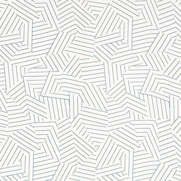 Deconstructed Stripe Cobalt 176052 by Schumacher Fabric Miles Redd 13.5" - Fabric Carolina -