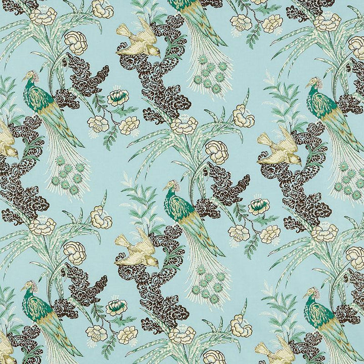 Peacock Aqua 175912 by Schumacher Fabric Miles Redd 17.5" - Fabric Carolina -