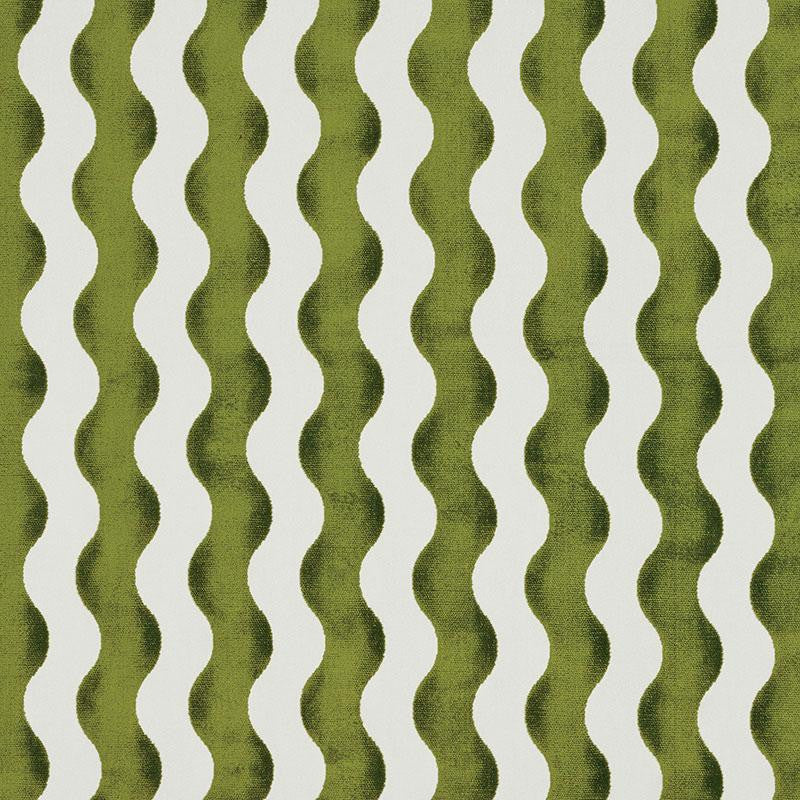The Wave Velvet Lettuce 69422 by Schumacher Designer Fabric Miles Redd 3.5" - Swanky Fabrics -