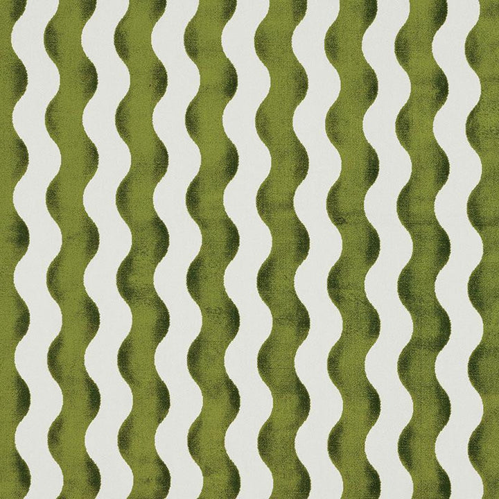 The Wave Velvet Lettuce 69422 by Schumacher Designer Fabric Miles Redd 3.5" - Swanky Fabrics -