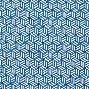 Tumbling Blocks Cobalt 176041 by Schumacher Fabric