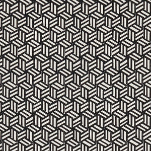 Tumbling Blocks Black 176043 by Schumacher Fabric
