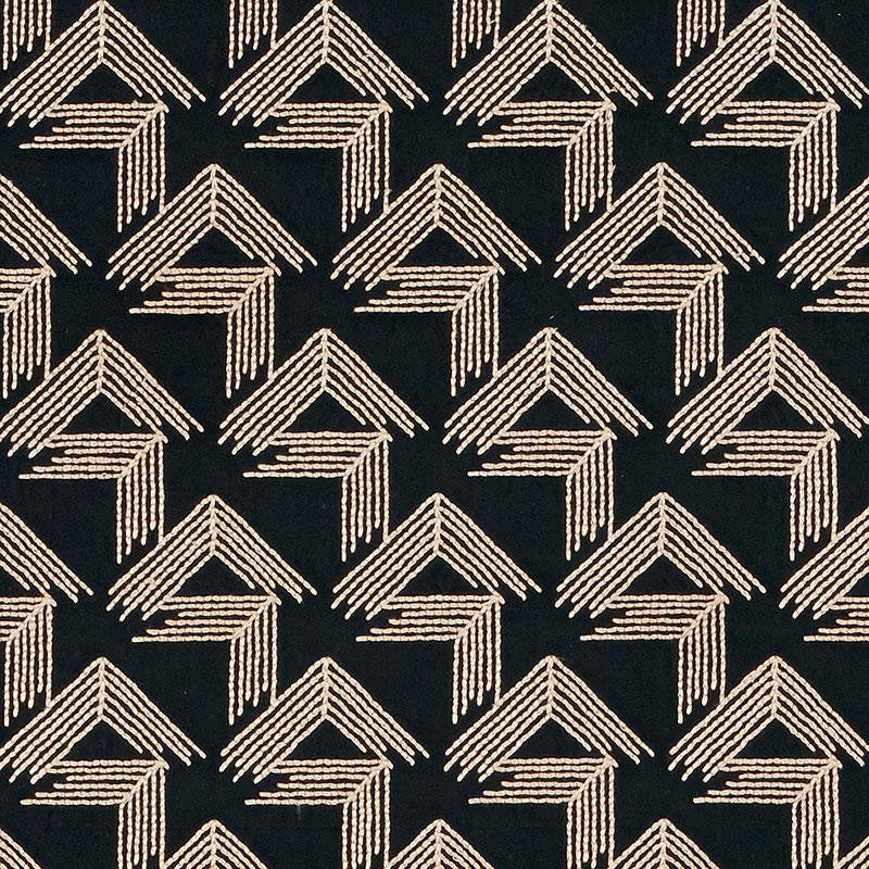 V Step Black 69430 by Schumacher Fabric Miles Redd 2.0" - Fabric Carolina -