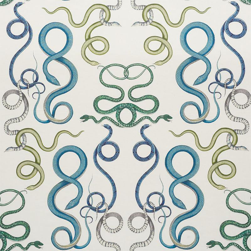 Giove Emerald & Sapphire 177660 by Schumacher Designer Fabric Charlap Hyman & Herrero 18.0" - Swanky Fabrics -