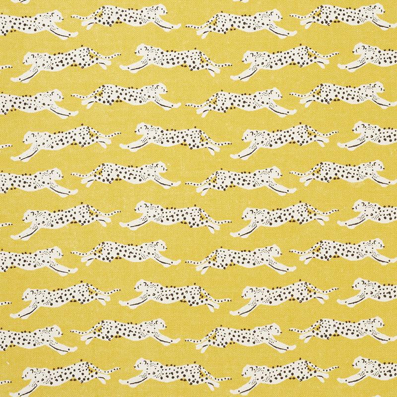 Leaping Leopards Yellow 177740 by Schumacher Fabric Essentials: Small-Scale Prints 5.0" - Fabric Carolina -