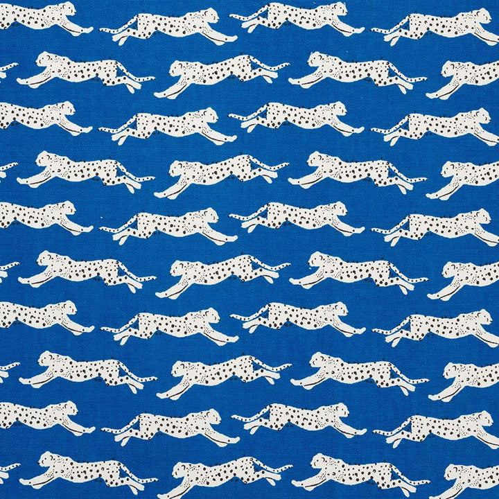 Leaping Leopards Blue 177742 by Schumacher Fabric Essentials: Small-Scale Prints 5.0" - Fabric Carolina -