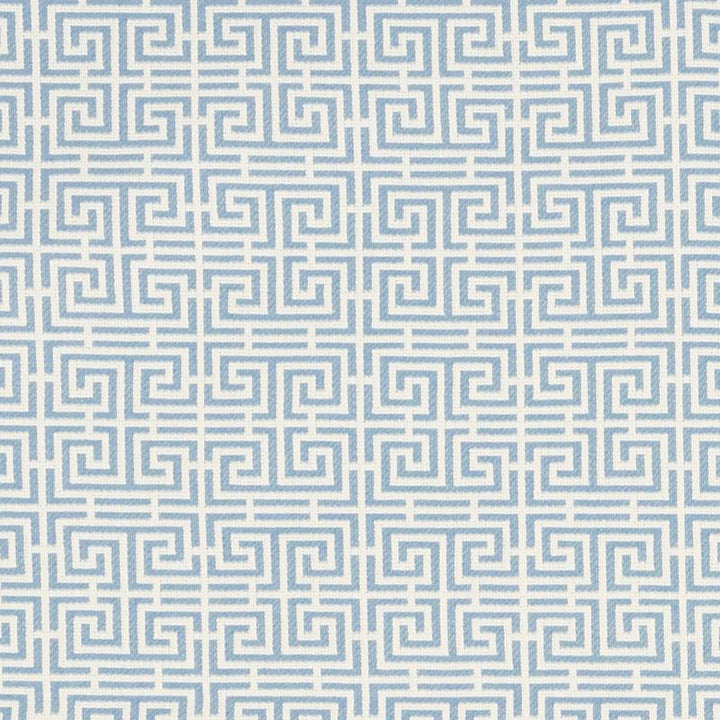 Chinois Fret Sky/Ivory 70560 by Schumacher Fabric Essentials: Small Scale Upholstery Fabrics 2.25" - Fabric Carolina -