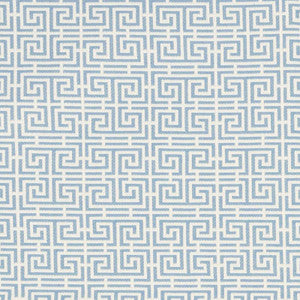 Chinois Fret Sky/Ivory 70560 by Schumacher Fabric