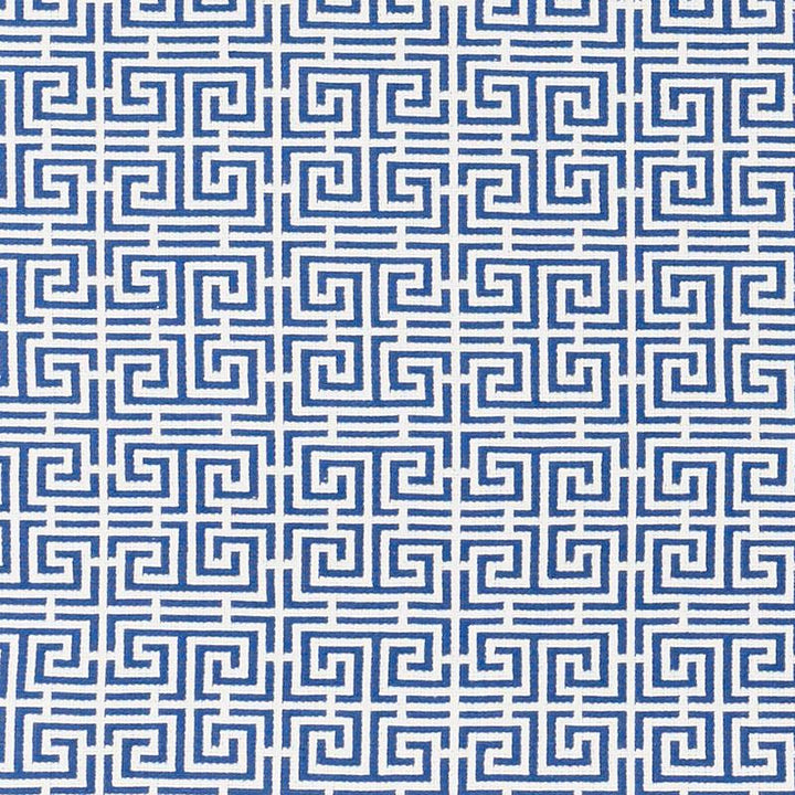 Chinois Fret Blue/White 70561 by Schumacher Fabric Essentials: Small Scale Upholstery Fabrics 2.25" - Fabric Carolina -