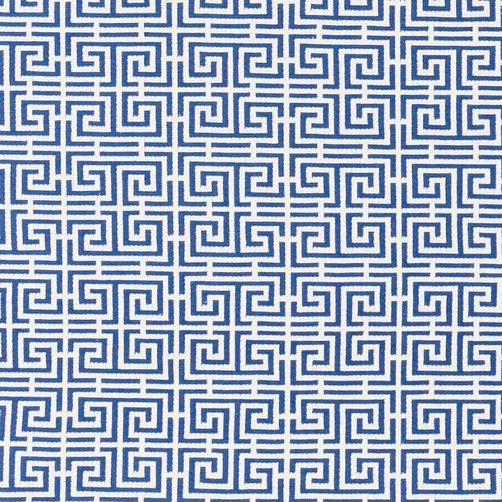 Chinois Fret Blue/White 70561 by Schumacher Designer Fabric Essentials: Small Scale Upholstery Fabrics 2.25" - Swanky Fabrics -
