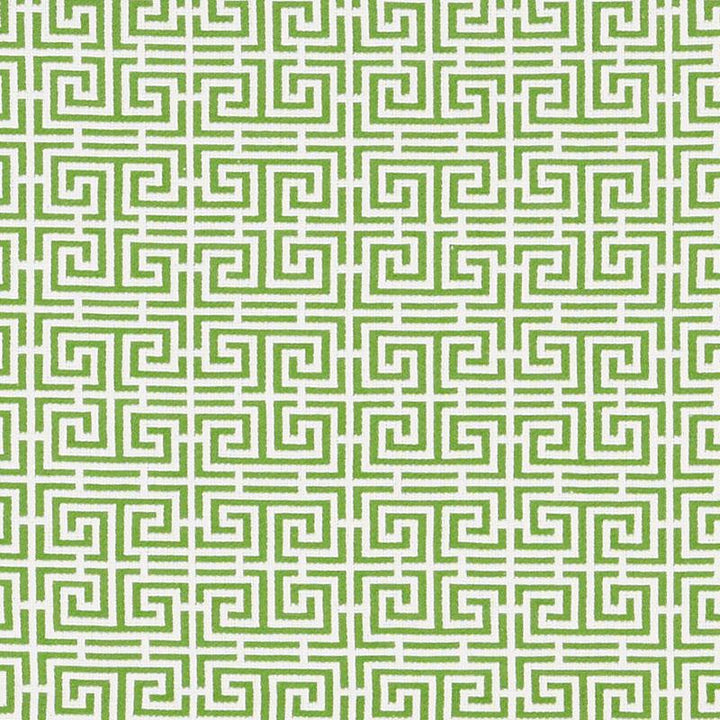 Chinois Fret Green/White 70562 by Schumacher Designer Fabric Essentials: Small Scale Upholstery Fabrics 2.25" - Swanky Fabrics -