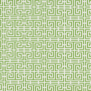 Chinois Fret Green/White 70562 by Schumacher Fabric