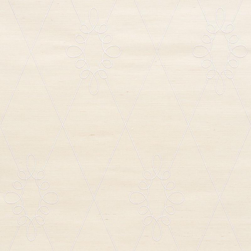 Sylvie Embroidered Sisal Ivory 5009270 by Schumacher Wallpaper Printed & Embellished Wallcoverings 13.5" - Fabric Carolina -
