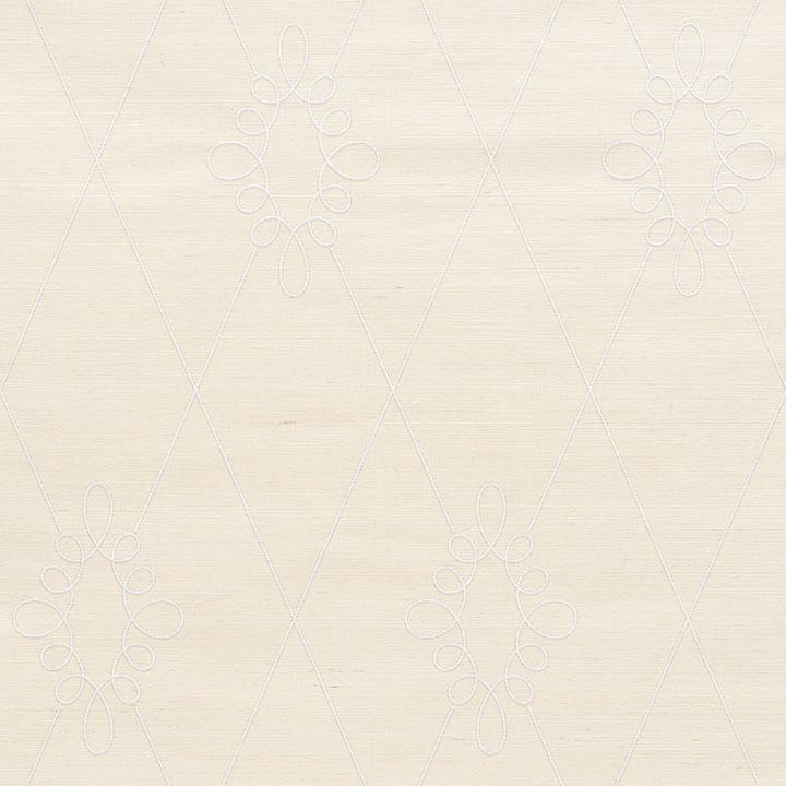 Sylvie Embroidered Sisal Ivory 5009270 by Schumacher Wallpaper Printed & Embellished Wallcoverings 13.5" - Fabric Carolina -