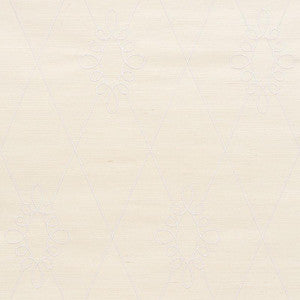 Sylvie Embroidered Sisal Ivory 5009270 by Schumacher Wallpaper