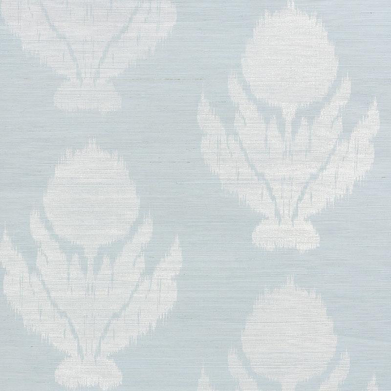 Agra Sisal Sky 5009280 by Schumacher Designer Wallpaper Printed & Embellished Wallcoverings 34.0" - Swanky Fabrics -