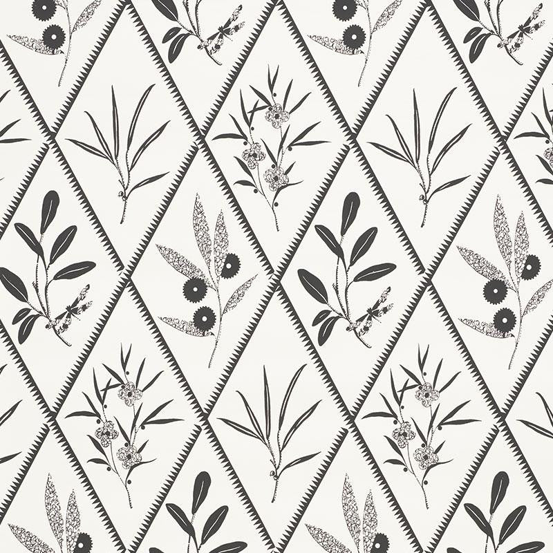 Endimione Carbon 5009373 by Schumacher Designer Wallpaper Charlap Hyman & Herrero 13.5" - Swanky Fabrics -