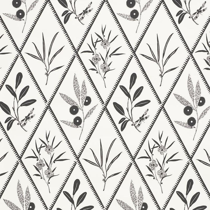 Endimione Carbon 5009373 by Schumacher Designer Wallpaper Charlap Hyman & Herrero 13.5" - Swanky Fabrics -