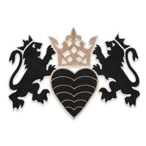 Lionheart Appliqu Black & Gold 73020 by Schumacher Trim