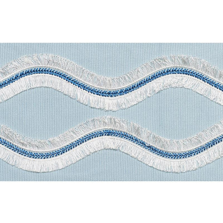 Ogee Embroidered Tape Sky 74332 by Schumacher Trim Statement Tapes 4.0" - Fabric Carolina -