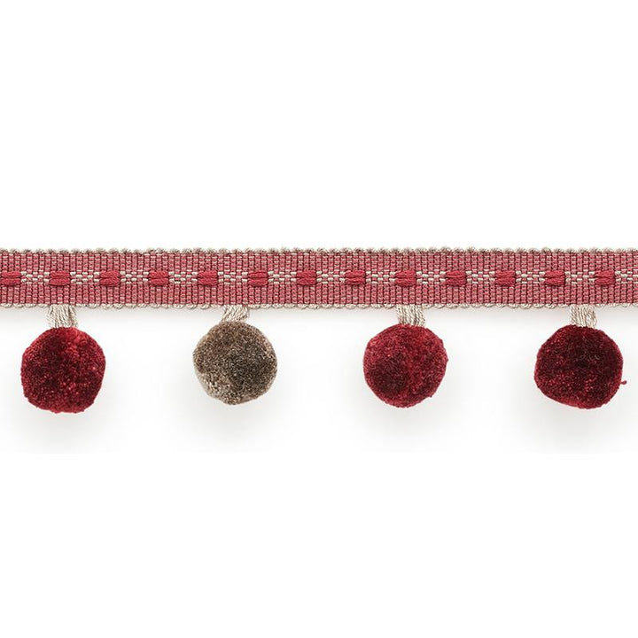 Poms Wine 74365 by Schumacher Trim Statement Tapes 4.75" - Fabric Carolina -