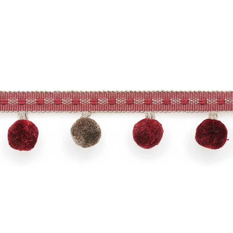 Poms Wine 74365 by Schumacher Designer Trim Statement Tapes 4.75" - Swanky Fabrics -