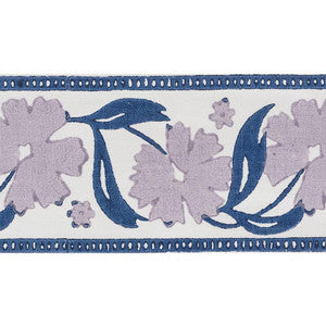 Adra Hand Blocked Tape Lilac & Blue 74401 by Schumacher Trim