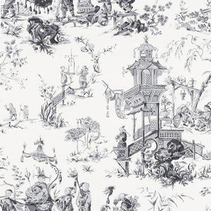Chinois Smoke 5007000 by Schumacher Wallpaper