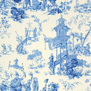 Chinois China Blue 5007002 by Schumacher Wallpaper