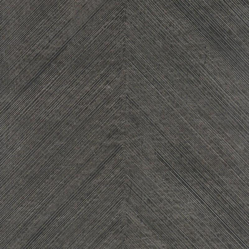 Combed Chevron Black Slate 5007423 by Schumacher Designer Wallpaper Fabulous Faux 27.0" - Swanky Fabrics -