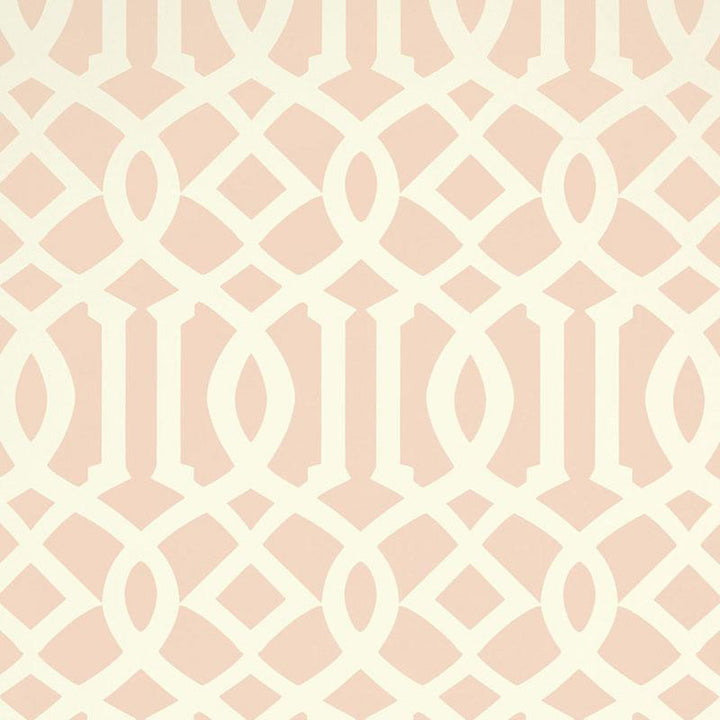 Imperial Trellis Ii Blush 5005806 by Schumacher Wallpaper Print Happy 6.75" - Fabric Carolina -