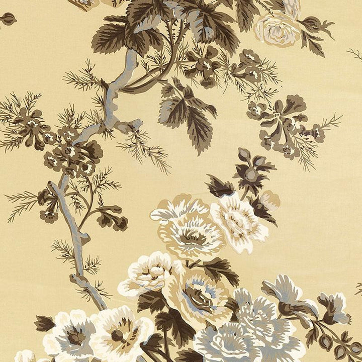 Pyne Hollyhock Tobacco 5006921 by Schumacher Wallpaper Print Happy 27.0" - Fabric Carolina -