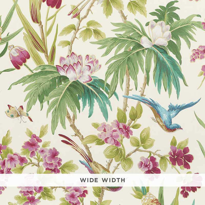 Seychelles Ivory 5006970 by Schumacher Designer Wallpaper Print Happy 26.38" - Swanky Fabrics -