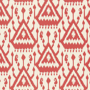 Vientiane Ikat Coral 5006950 by Schumacher Wallpaper