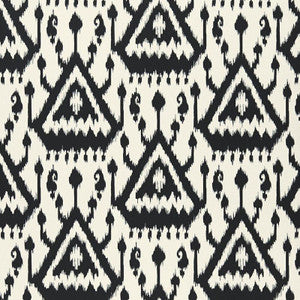 Vientiane Ikat Ebony 5006951 by Schumacher Wallpaper